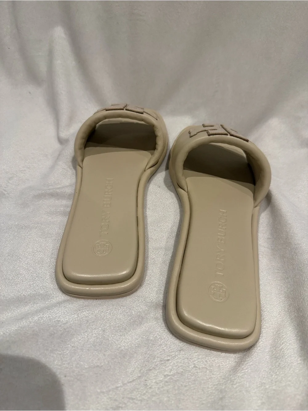 Tory Burch double T leather sport slide sandal